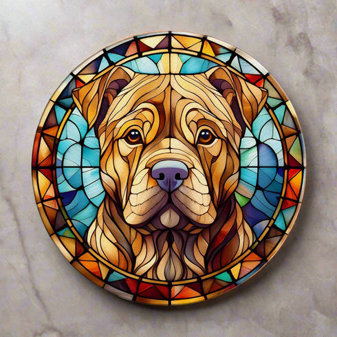 Shar Pei Glass Suncatcher Worktop Saver